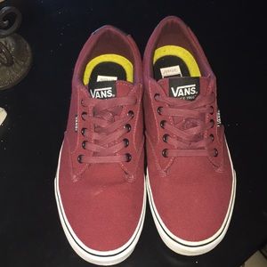 MENS BURGUNDY VANS ******* OFF THE WALL CANVAS SNEAKERS with Ortho lite insoles